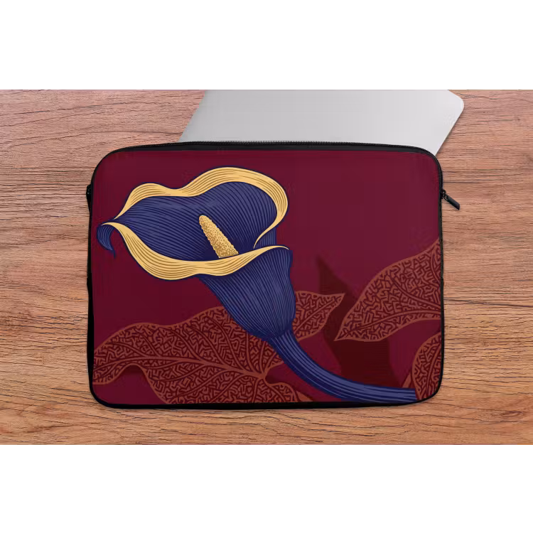 Laptop Sleeve - Flowers - Modern - Purple - Bloemen - Modern - Paars laptophoes neopreen klein