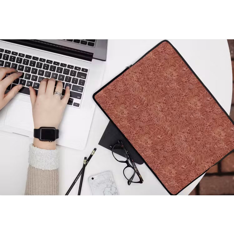Bloemen - Motief - Rood laptophoes neopreen klein 279 -bureau