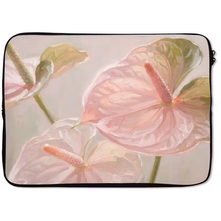 Bloemen - Pastel - Abstract - Natuur - Groen laptophoes neopreen klein -zkaufland3dotto