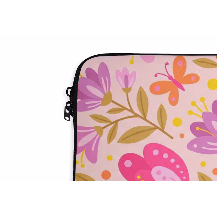 Bloemen - Patroon - Natuur - Abstract - Roze laptophoes neopreen klein -detail