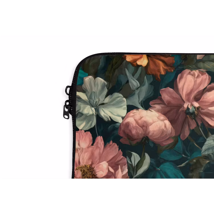 Bloemen - Schilderachtig - Patroon - Roze laptophoes neopreen klein 279 -detail