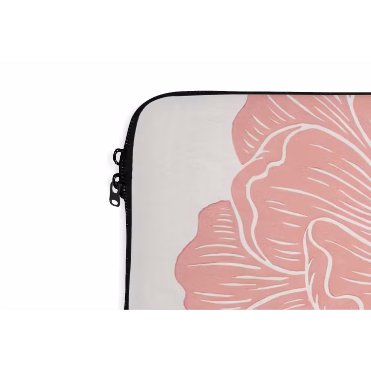 Laptop Sleeve - Flowers - Pink - Illustration - Bloemen - Roze - Illustratie laptophoes neopreen klein