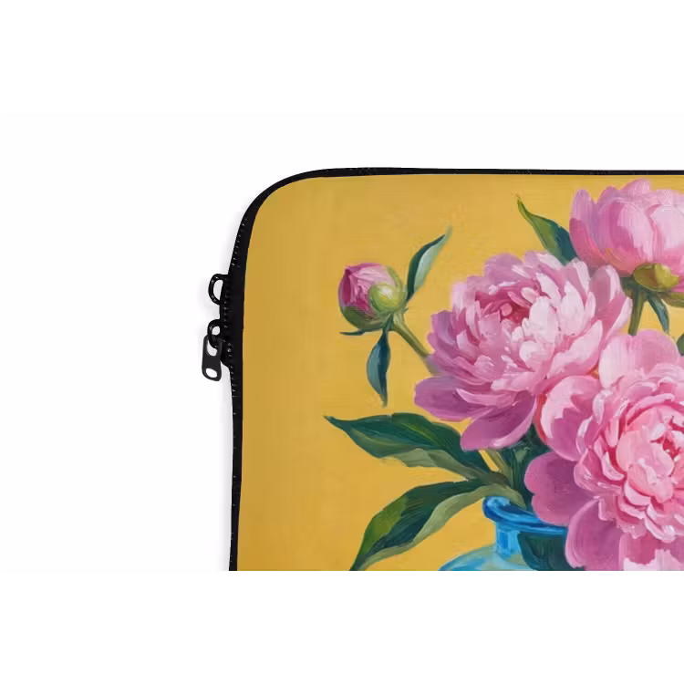 Laptop Sleeve - Flowers - Pink - Modern - Bloemen - Roze - Modern laptophoes neopreen klein
