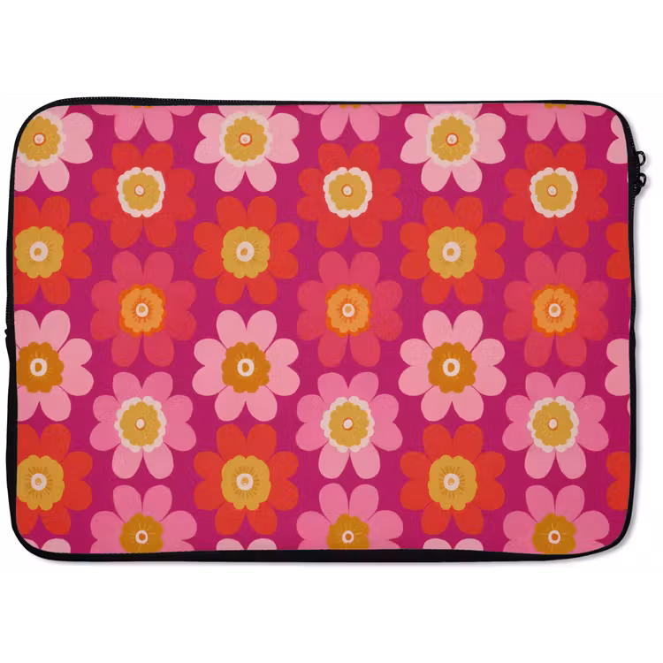 Bloemen - Retro - Kleurrijk laptophoes neopreen klein 279 -zkaufland3dotto