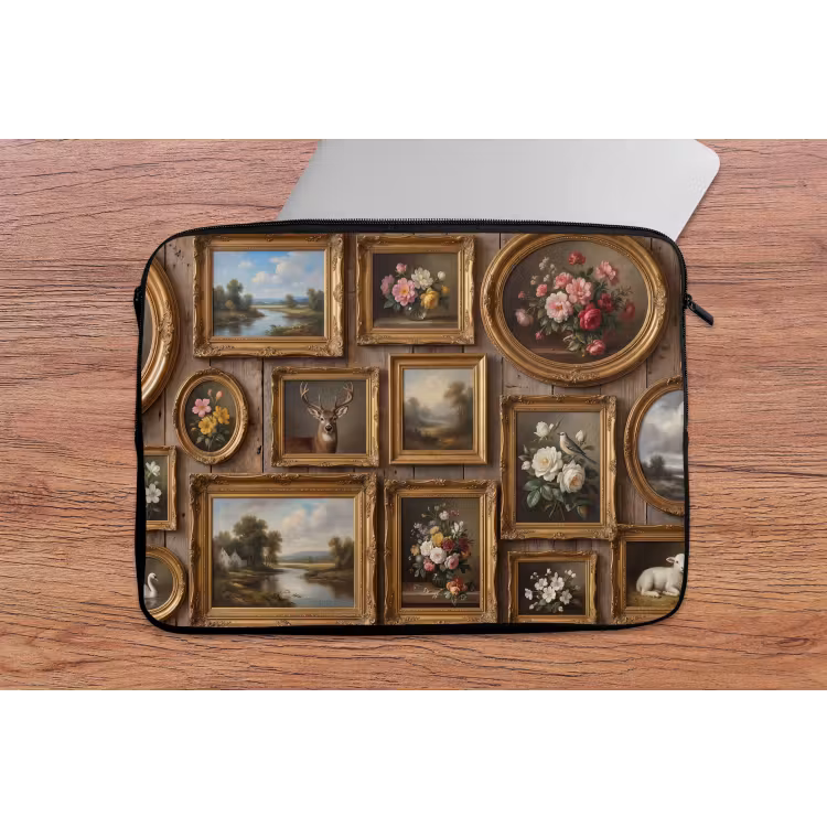 Bloemen - Rozen - Klassiek - Vaas - Kleurrijk laptophoes neopreen klein -tafel