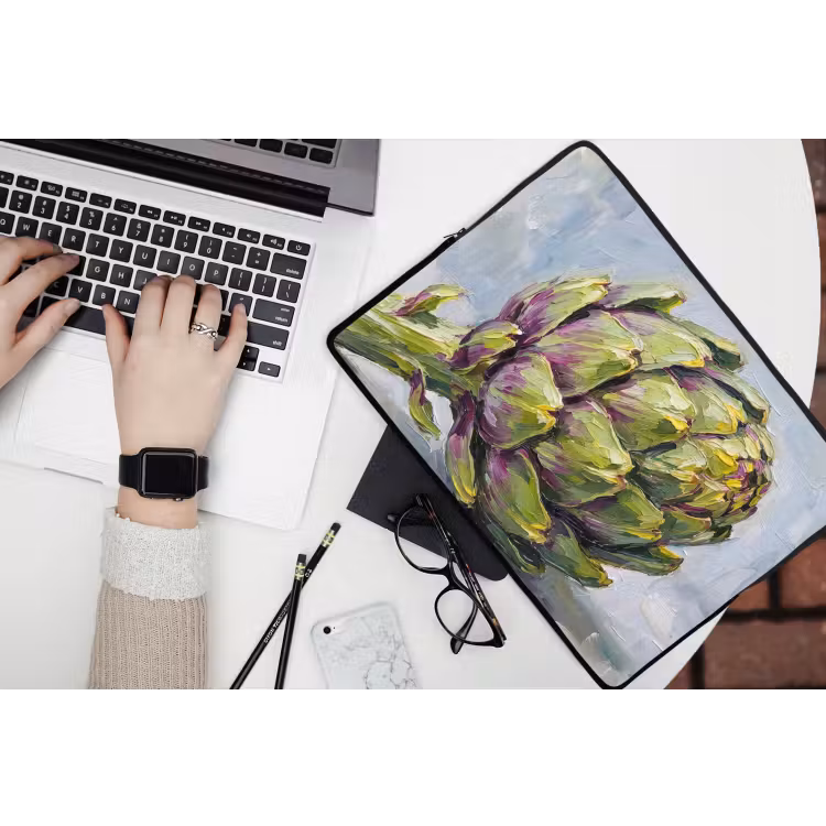 Laptop Sleeve - Food - Artichoke - Modern - Eten - Artisjok - Modern laptophoes neopreen klein