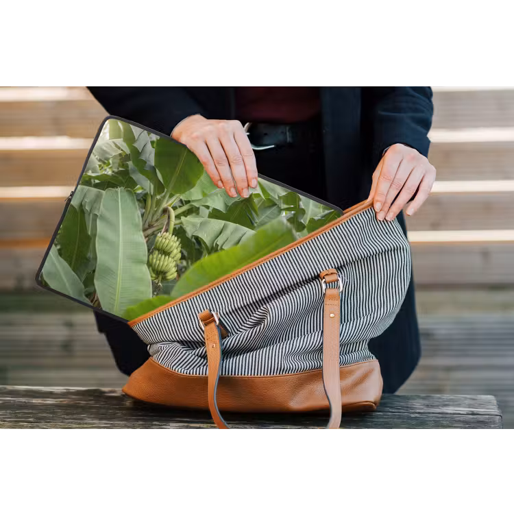 Eten - Bananen - Plantage - Groen laptophoes neopreen klein -tas