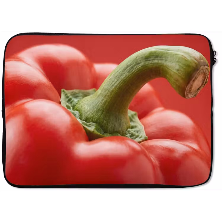 Laptop Sleeve - Food - Bell Pepper - Red - Eten - Paprika - Rood laptophoes neopreen klein