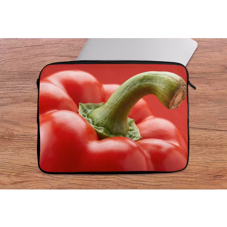 Laptop Sleeve - Food - Bell Pepper - Red - Eten - Paprika - Rood laptophoes neopreen klein