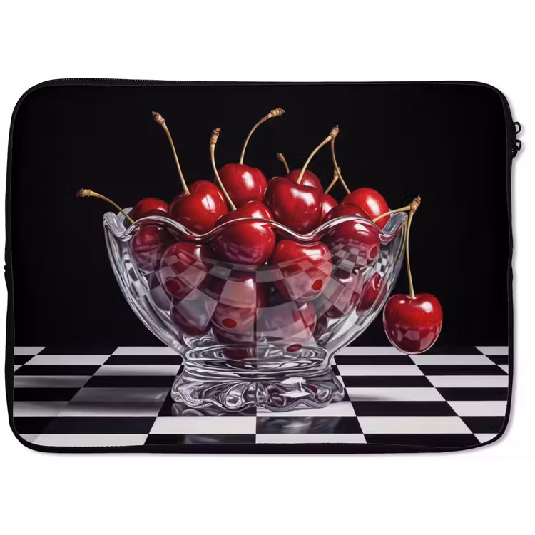 Laptop Sleeve - Food - Cherries - Red - Eten - Kersen - Rood laptophoes neopreen klein