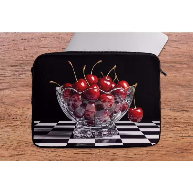 Laptop Sleeve - Food - Cherries - Red - Eten - Kersen - Rood laptophoes neopreen klein