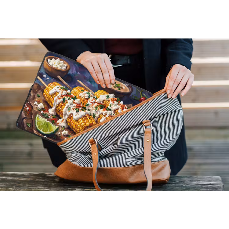 Eten - Maïs - Saus - Geschilderd - Geel laptophoes neopreen klein -tas