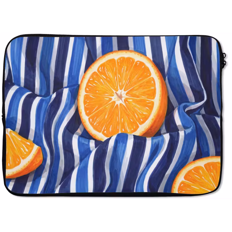 Laptop Sleeve - Food - Fruit - Orange - Eten - Fruit - Oranje laptophoes neopreen klein