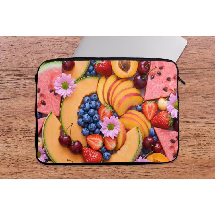 Eten - Fruit - Zomer - Kleurrijk laptophoes neopreen klein -tafel