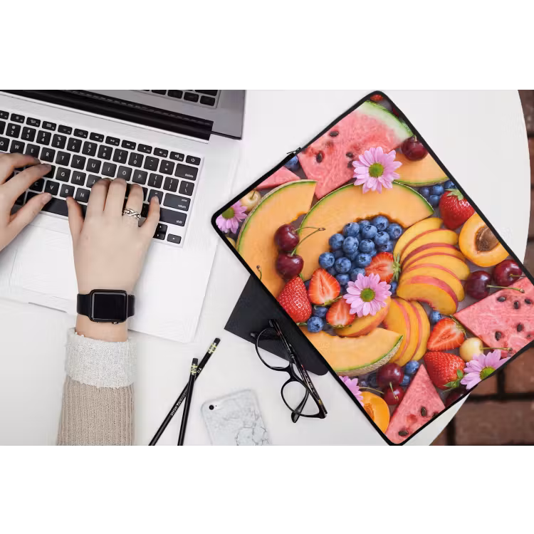 Eten - Fruit - Zomer - Kleurrijk laptophoes neopreen klein -bureau