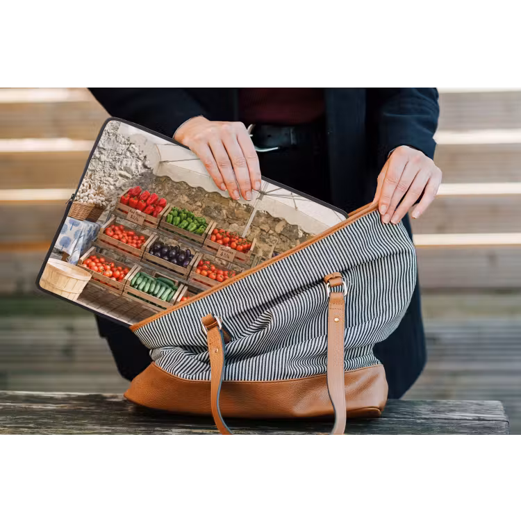 Laptop Sleeve - Food - Market - Fresh - Eten - Markt - Vers laptophoes neopreen klein