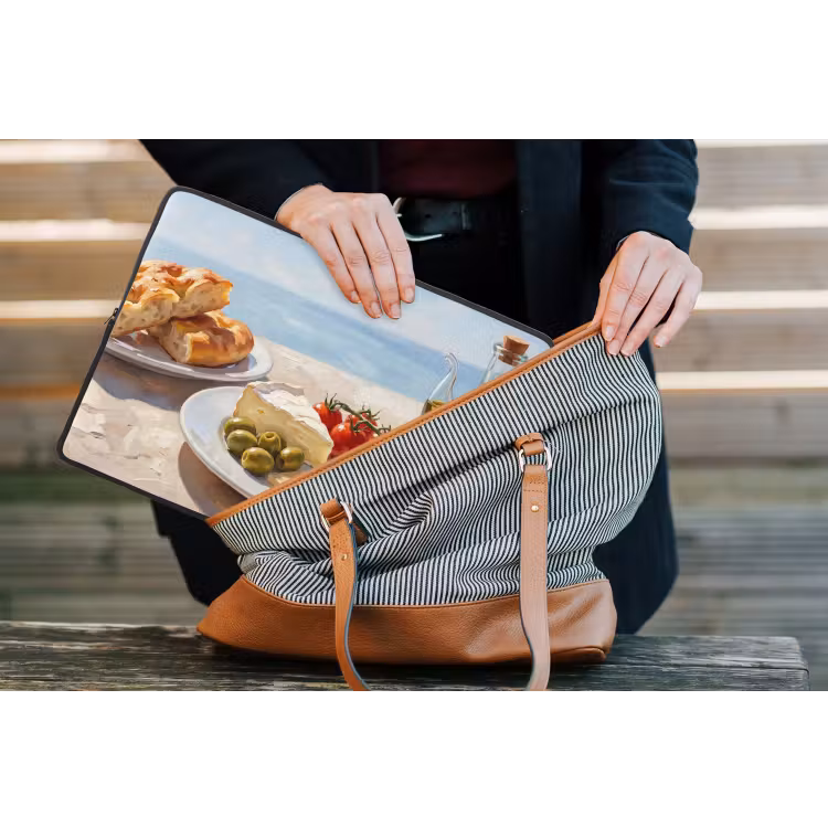 Eten - Middellandse Zee - Natuur - Geschilderd laptophoes neopreen klein -tas
