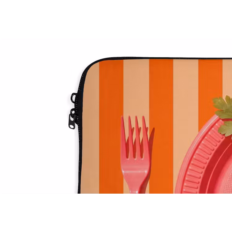 Eten - Oester - Zeevruchten - Oranje - Modern laptophoes neopreen klein -detail