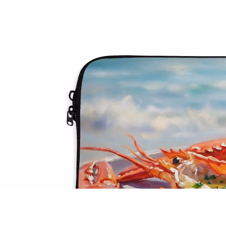 Eten - Zee - Kust - Modern - Blauw laptophoes neopreen klein -detail
