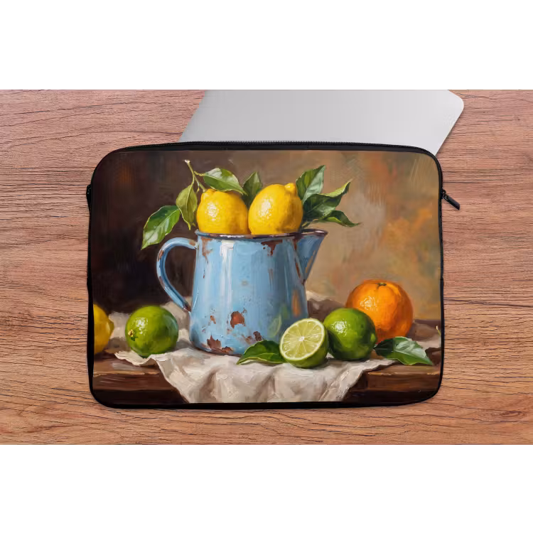 Laptop Sleeve - Food - Still Life - Classical - Eten - Stilleven - Klassiek laptophoes neopreen klein