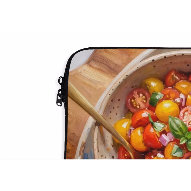Eten - Tomaat - Brood - Kleurrijk - Keuken laptophoes neopreen klein -detail