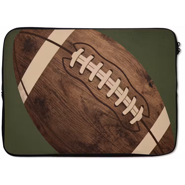 Football - Hout - Sport - Groen laptophoes neopreen klein -zkaufland3dotto