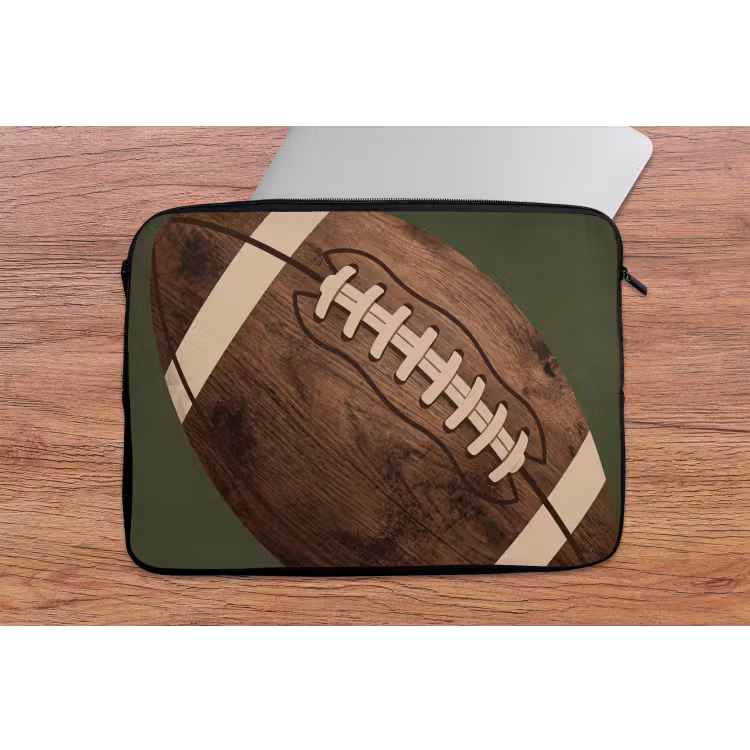 Football - Hout - Sport - Groen laptophoes neopreen klein -tafel