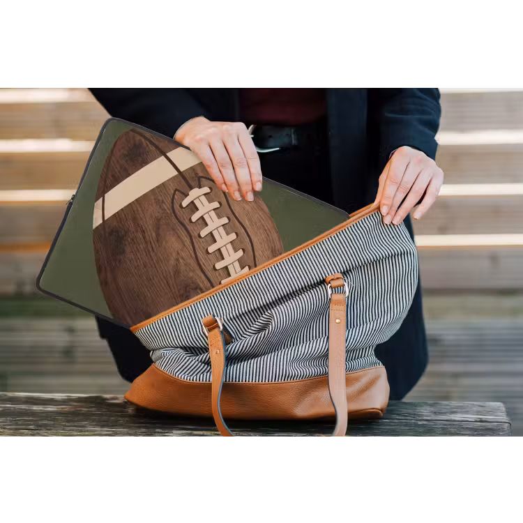 Football - Hout - Sport - Groen laptophoes neopreen klein -tas