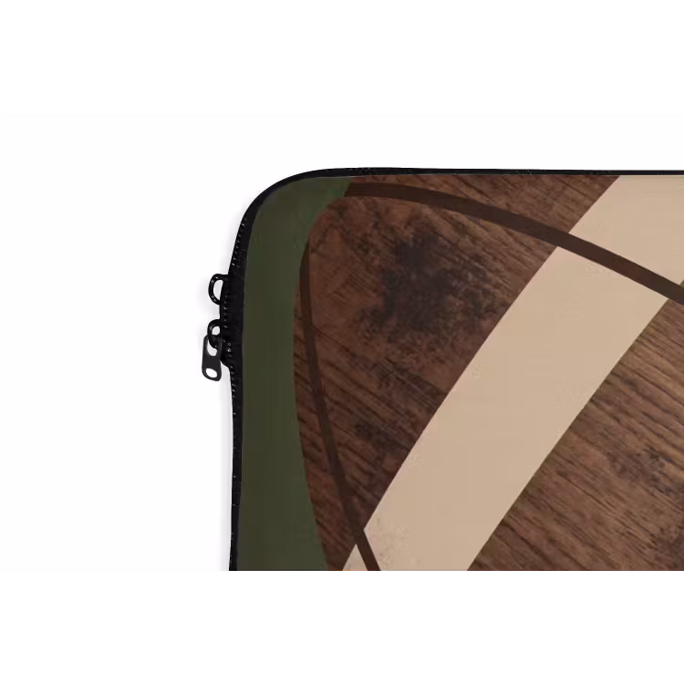 Football - Hout - Sport - Groen laptophoes neopreen klein -detail