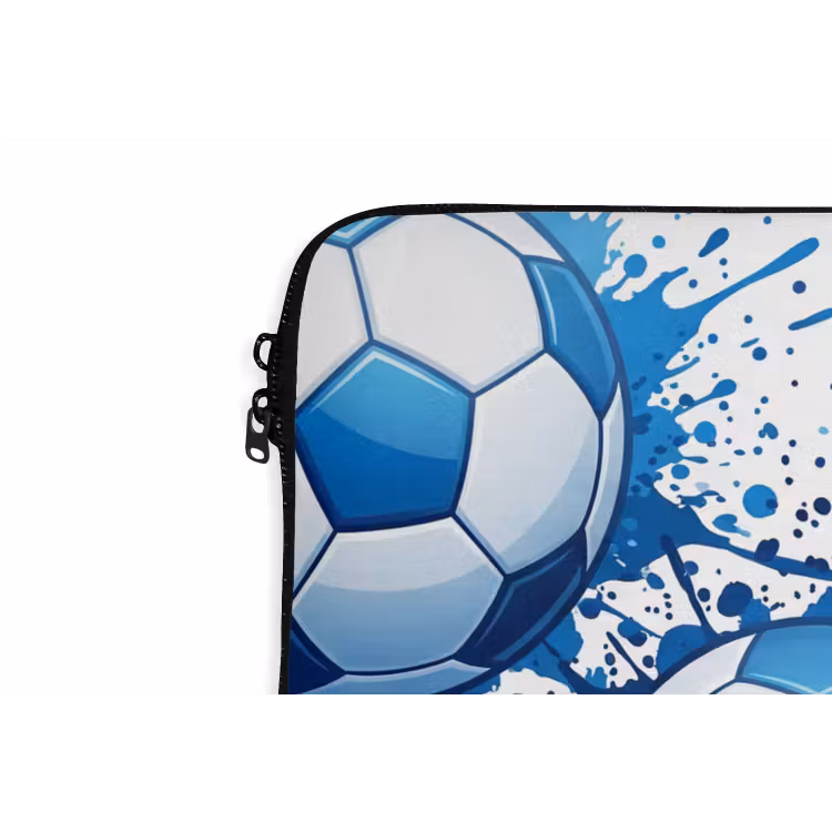 Voetballen - Verf - Sport - Blauw laptophoes neopreen klein -detail