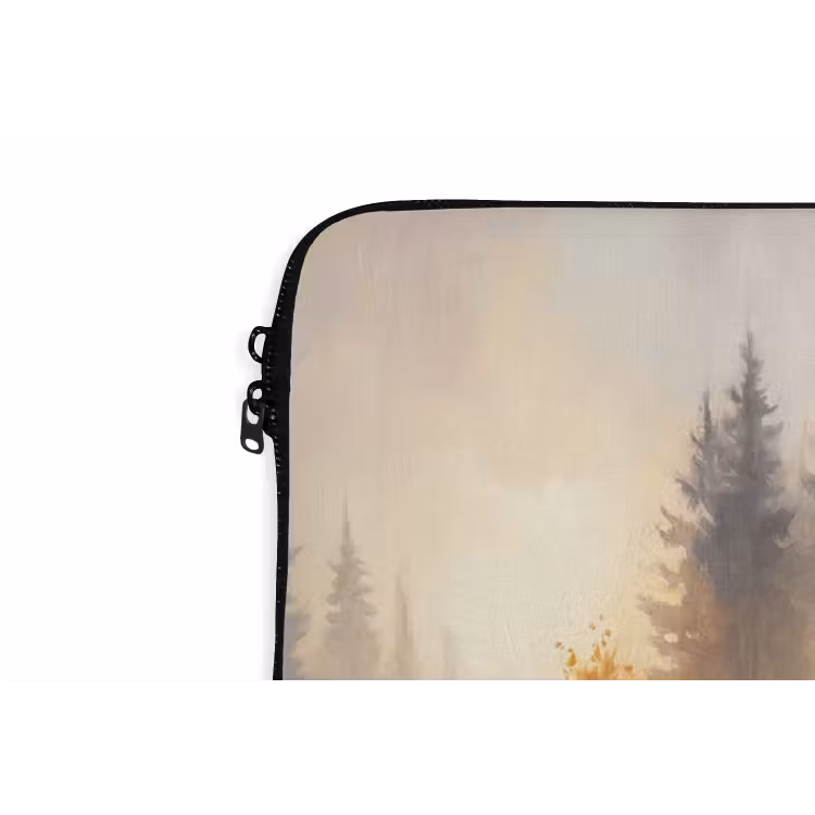 Bospad - Herfstbladeren - Natuur - Schilderachtig - Oranje laptophoes neopreen klein -detail