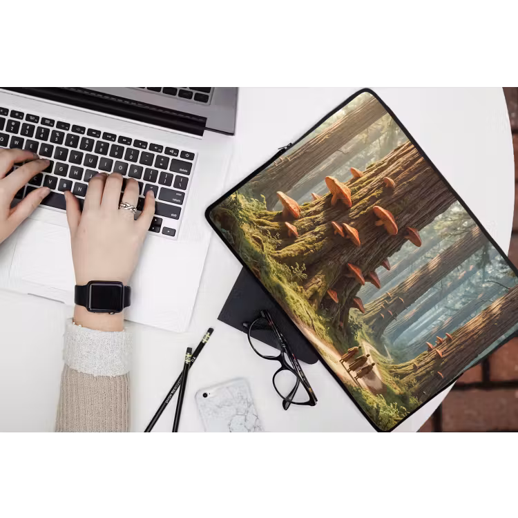 Laptop Sleeve - Forest - Trees - Nature - Bos - Bomen - Natuur laptophoes neopreen klein
