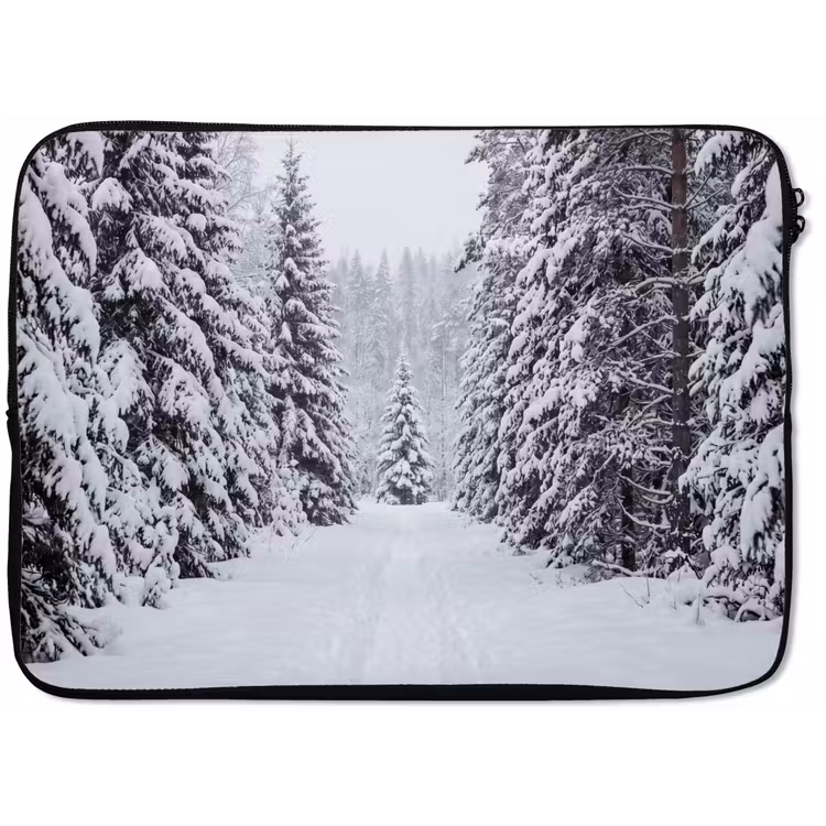Bos - Winter - Sneeuw - Pad - Natuur laptophoes neopreen klein -zkaufland3dotto