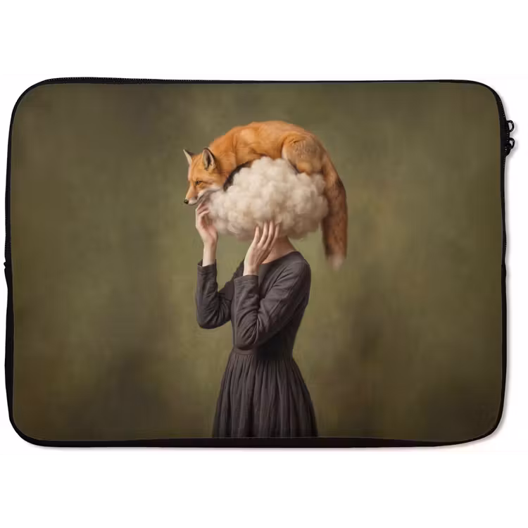Vos - Surrealistisch - Groen laptophoes neopreen klein -zkaufland3dotto