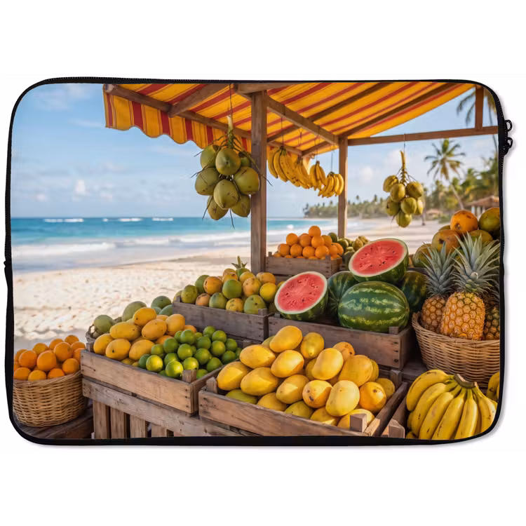 Laptop Sleeve - Fruit - Beach - Tropical - Fruit - Strand - Tropisch laptophoes neopreen klein
