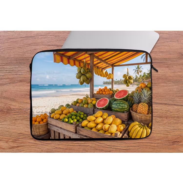 Laptop Sleeve - Fruit - Beach - Tropical - Fruit - Strand - Tropisch laptophoes neopreen klein