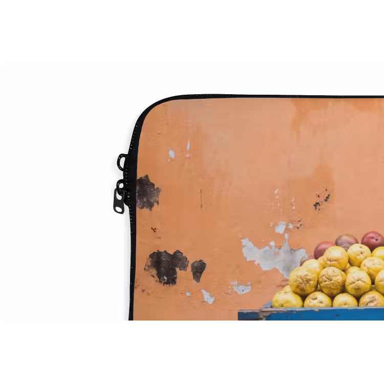 Laptop Sleeve - Fruit - Cart - Street - Fruit - Kar - Straat laptophoes neopreen klein