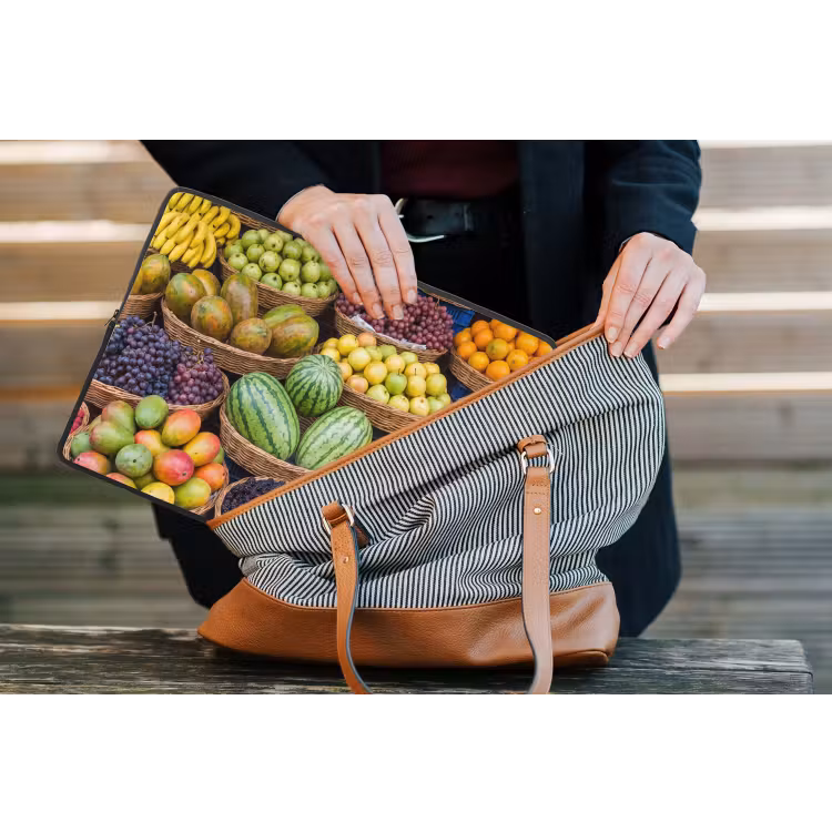 Laptop Sleeve - Fruit - Market - Colorful - Fruit - Markt - Kleurrijk laptophoes neopreen klein