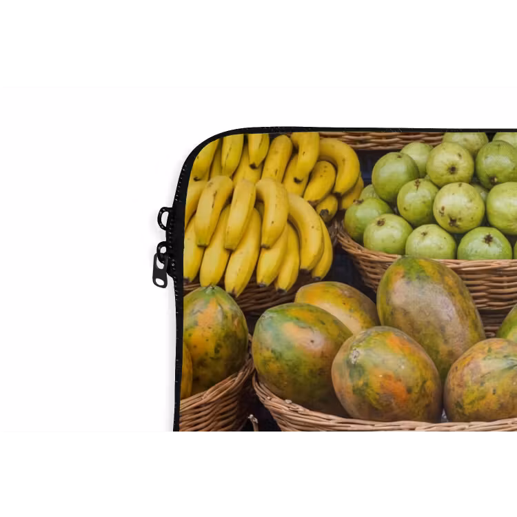 Laptop Sleeve - Fruit - Market - Colorful - Fruit - Markt - Kleurrijk laptophoes neopreen klein