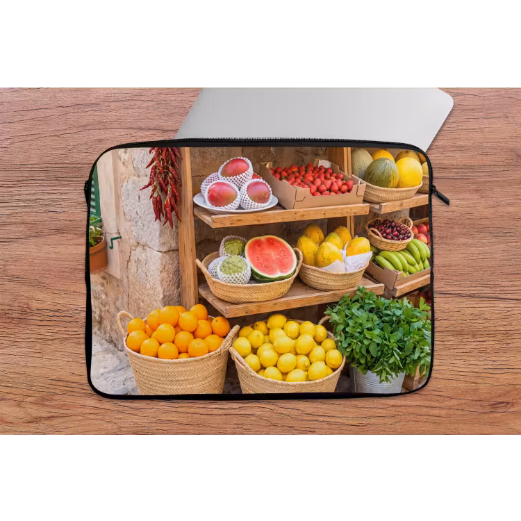 Laptop Sleeve - Fruit - Market - Fresh - Fruit - Markt - Vers laptophoes neopreen klein