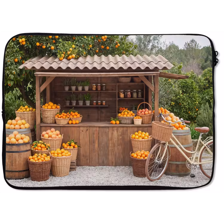 Laptop Sleeve - Fruit - Market - Rural - Fruit - Markt - Landelijk laptophoes neopreen klein