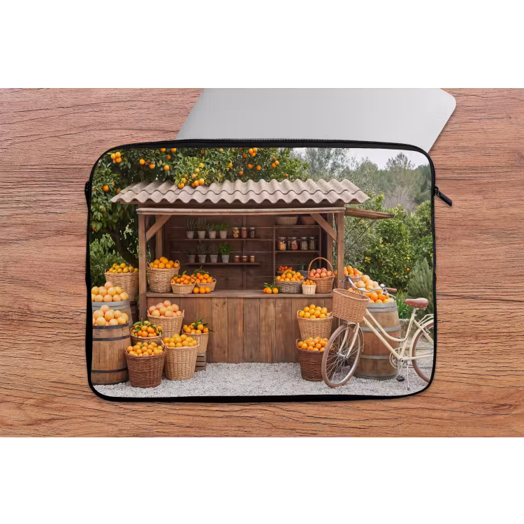 Laptop Sleeve - Fruit - Market - Rural - Fruit - Markt - Landelijk laptophoes neopreen klein