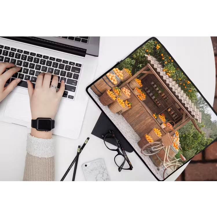 Laptop Sleeve - Fruit - Market - Rural - Fruit - Markt - Landelijk laptophoes neopreen klein