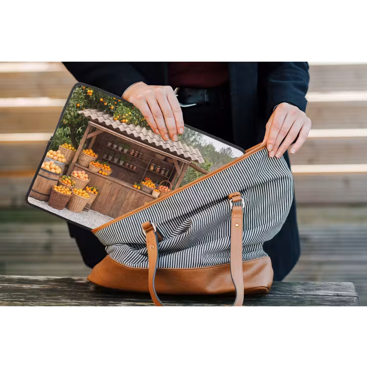 Laptop Sleeve - Fruit - Market - Rural - Fruit - Markt - Landelijk laptophoes neopreen klein