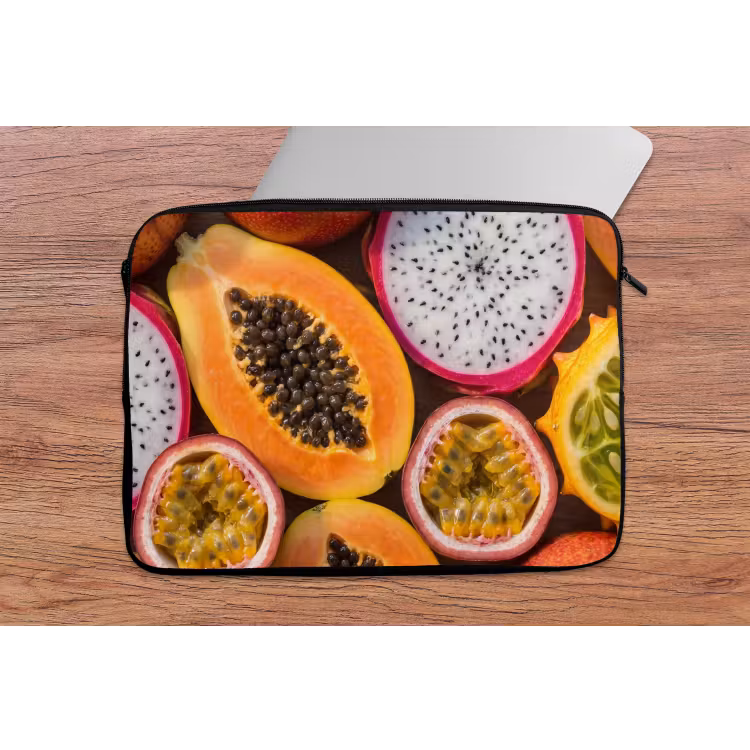 Fruit - Geopend - Tropisch - Eten - Kleurrijk laptophoes neopreen klein -tafel