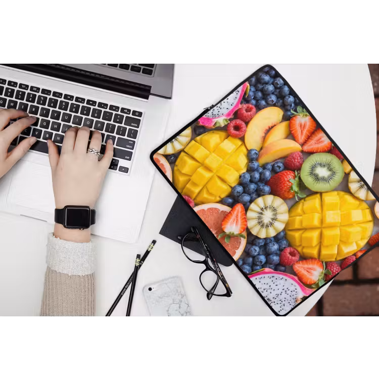 Fruit - Versneden - Kleurrijk - Eten - Gezond laptophoes neopreen klein -bureau