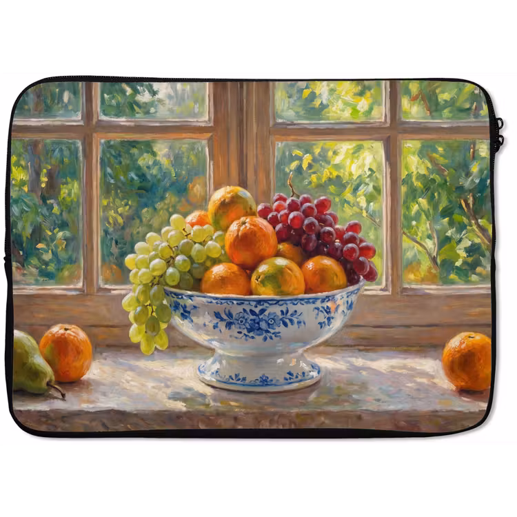 Laptop Sleeve - Fruit - Windowsill - Nature - Fruit - Vensterbank - Natuur laptophoes neopreen klein