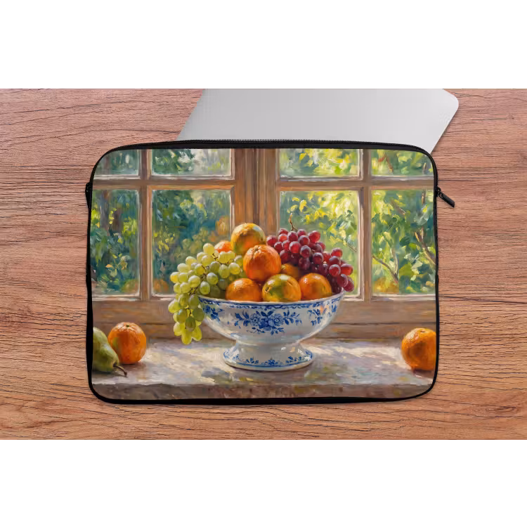 Laptop Sleeve - Fruit - Windowsill - Nature - Fruit - Vensterbank - Natuur laptophoes neopreen klein