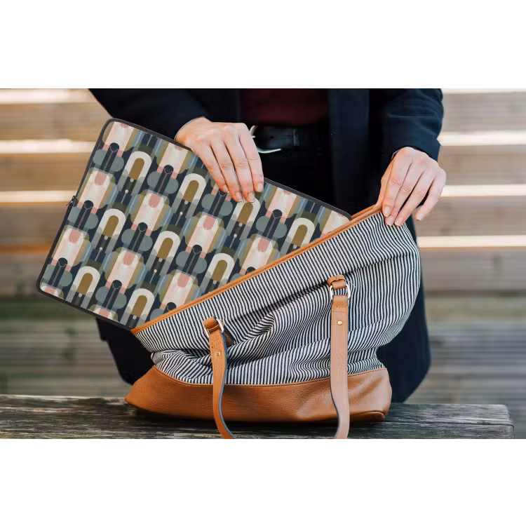Geografisch - Modern - Kleurrijk laptophoes neopreen klein 279 -tas