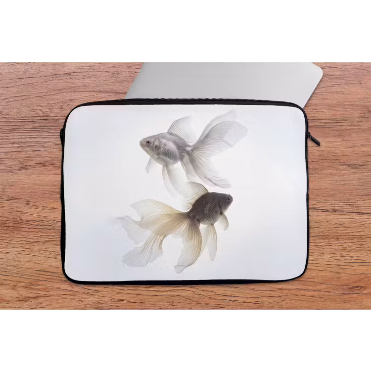 Goudvissen - Modern - Wit laptophoes neopreen klein -tafel